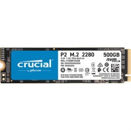 Disco SSD 500GB Crucial P2 500GB PCIe NVMe Gen 3 Lectura 2.300MB/s Escritura 940MB/s CT500P2SSD8